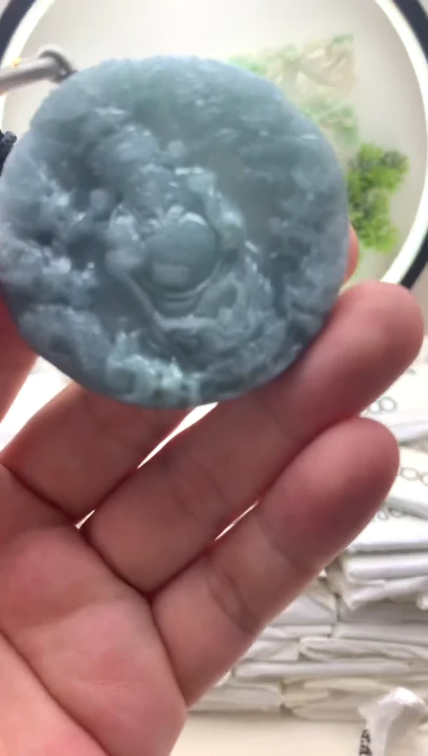 颈饰未镶嵌翡翠九龙财神