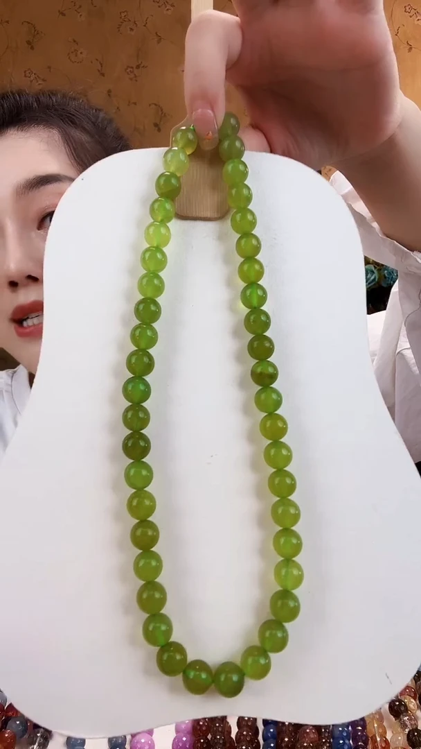 未镶嵌岫玉颈饰项链约10mm