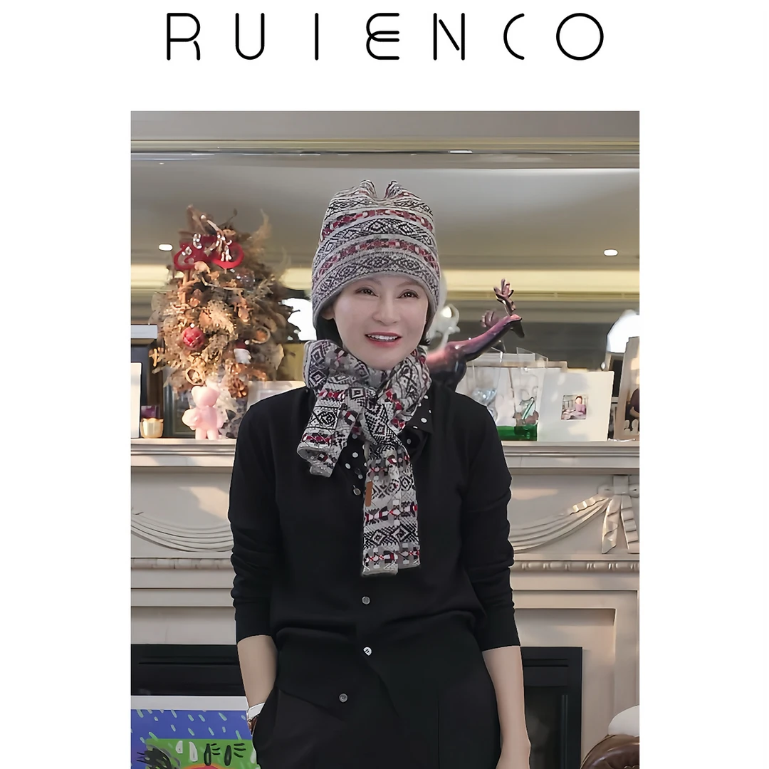 我是摩羯冬季恋人 内蒙古100山羊绒针织双面提花保暖舒适围脖围巾