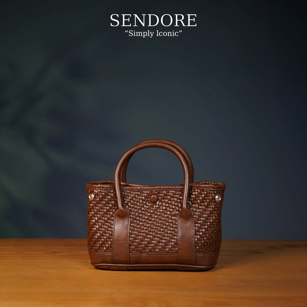 SENDORE 森岛/手提包 复古时尚百搭纯手工编制包