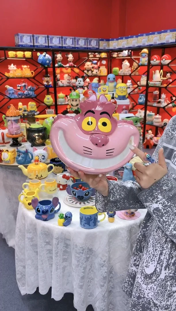 【闪购商品】.@@陶瓷柴郡猫储物罐