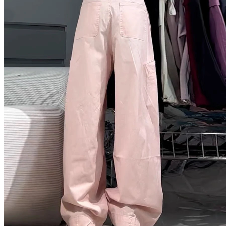 香蕉裤工装裤美式纯色直筒裤直筒宽松