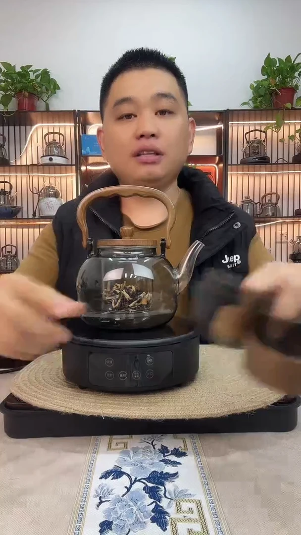 水晶玻璃吸管款炉子加1200壶加两只杯子