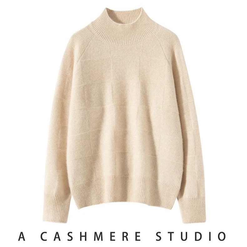 半高领女纯山羊绒衫 高满意度 真正舒服暖和的好材质