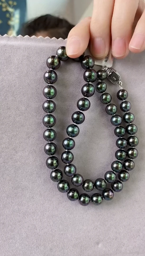 【闪购商品】海水珍珠项链未镶嵌8-11大溪地黑珍珠项链