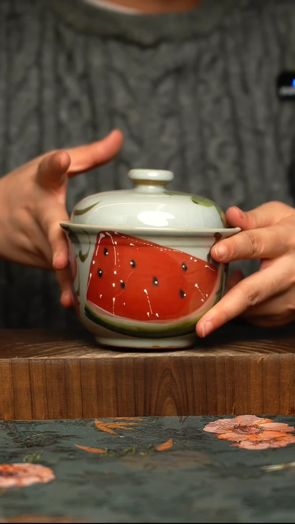 杯釉下彩手工手绘同款陶器