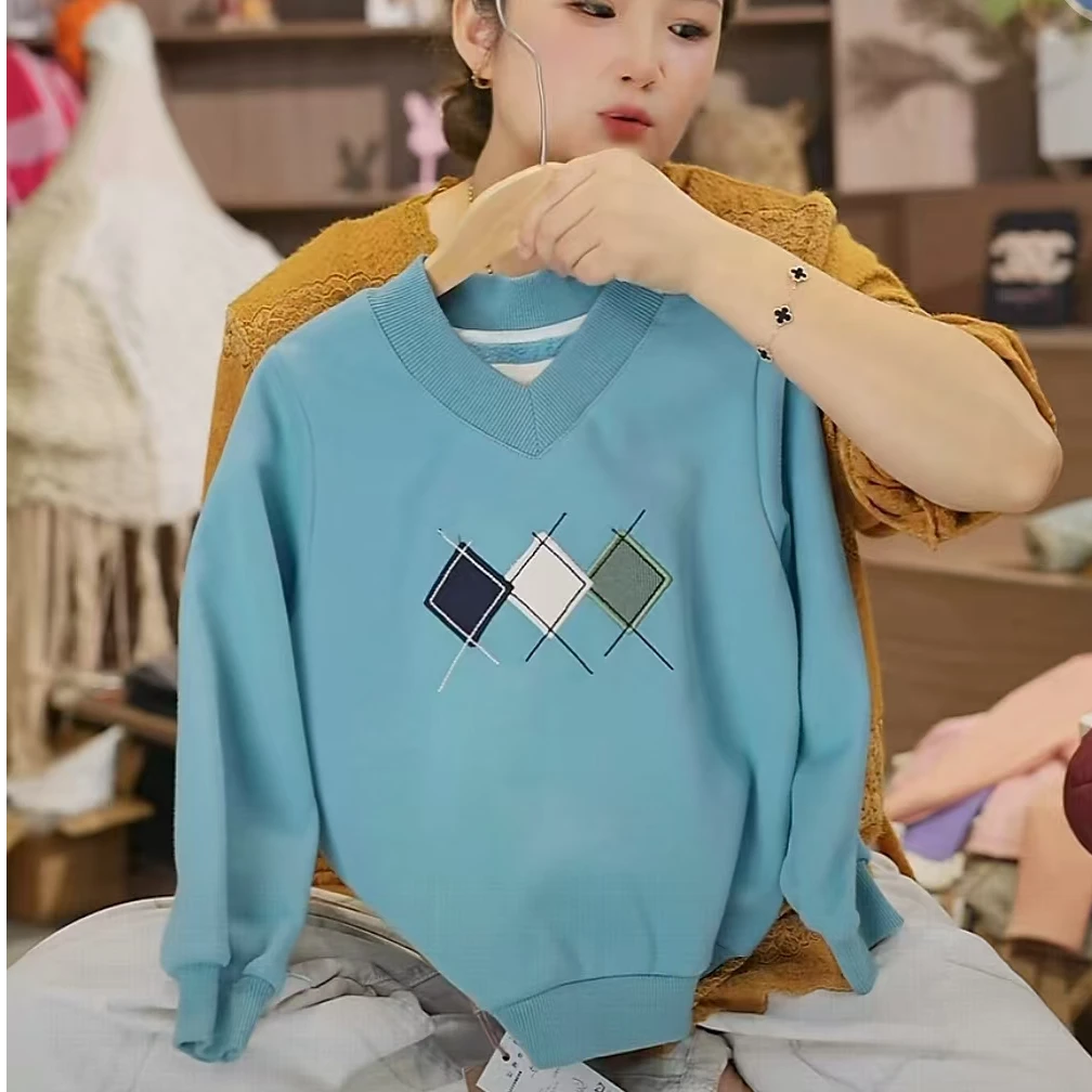 508115  韩版男童女童新款秋款时尚儿童洋气百搭休闲卫衣