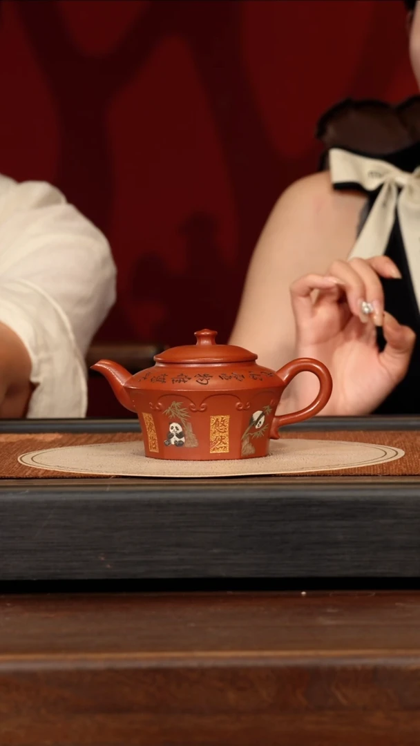 茶壶紫砂宜兴紫砂YF 朱泥 虚扁 260cc