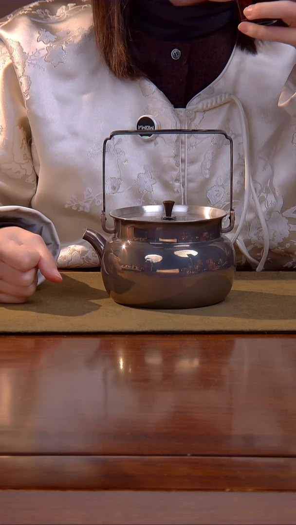 浮丘山房 一樽江月 紫皮 足银 烧水壶