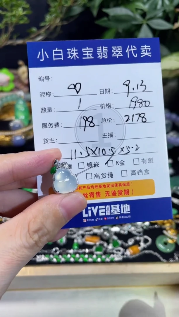 吊坠(不含链)18K金镶嵌翡翠?吊坠