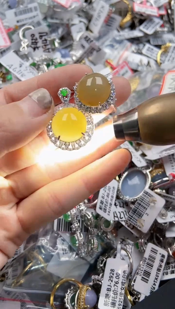 银S925镶嵌戒指翡翠222    3