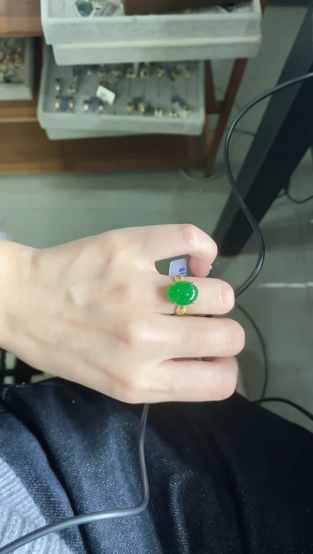 【闪购商品】翡翠戒指银S925镶嵌51151