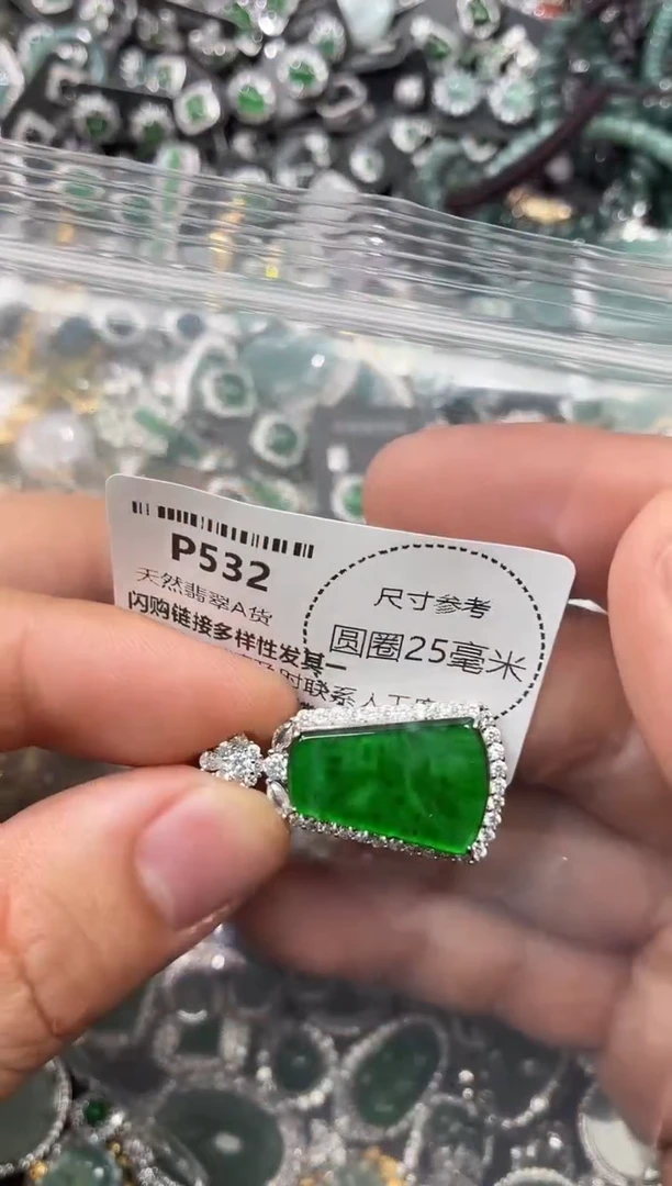 翡翠未镶嵌颈饰P532吊坠