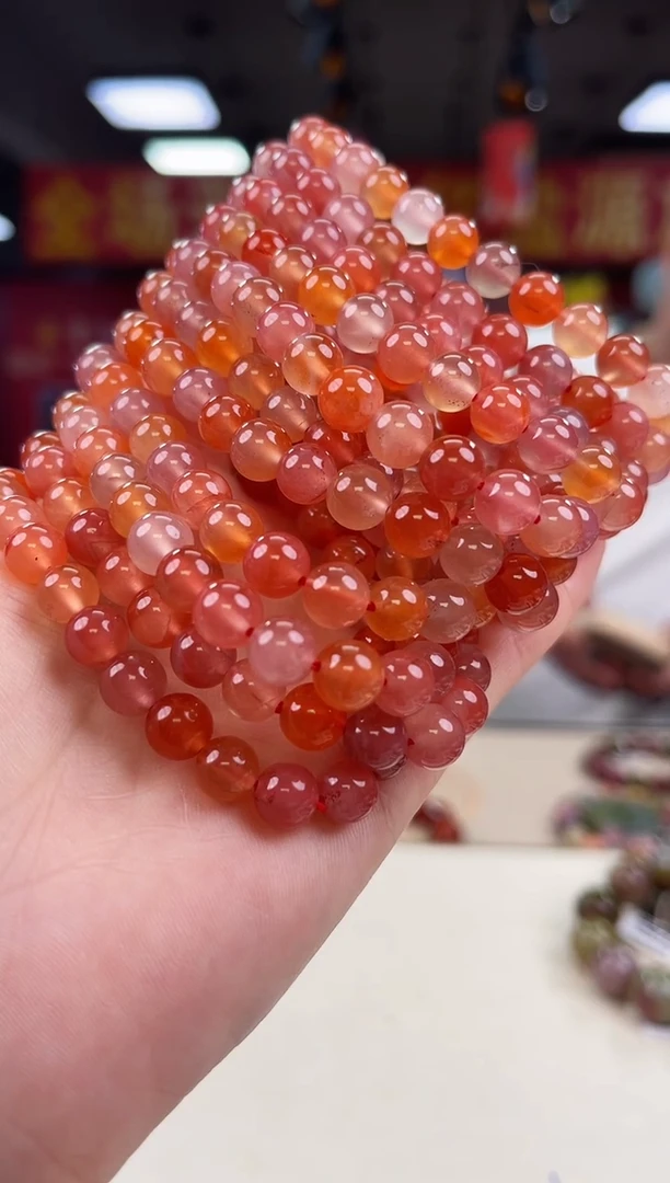 未镶嵌冰红手串7+南红玛瑙瓶*（多样式发其一）