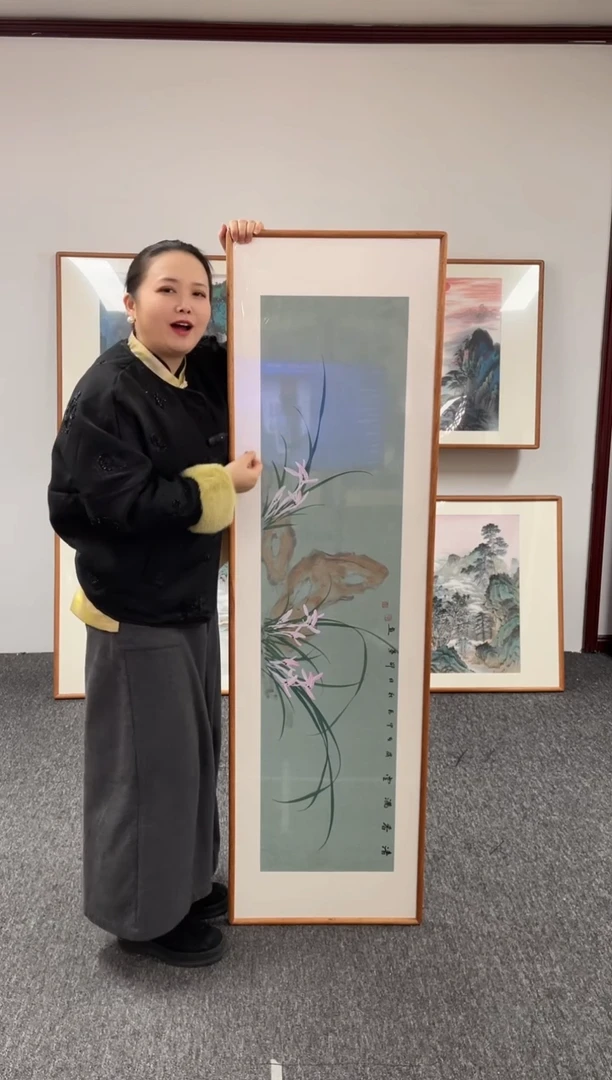 【闪购商品】国画兰花兰草160*45手写手绘作品