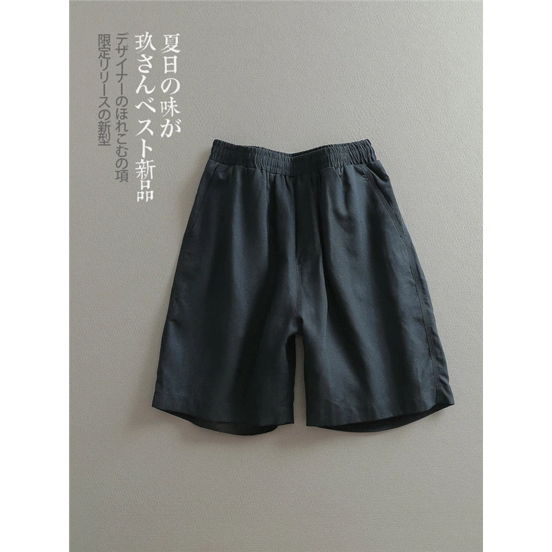 2025新款加大码纯色休闲直筒裤夏季男女松紧腰洋气五分运动沙滩裤