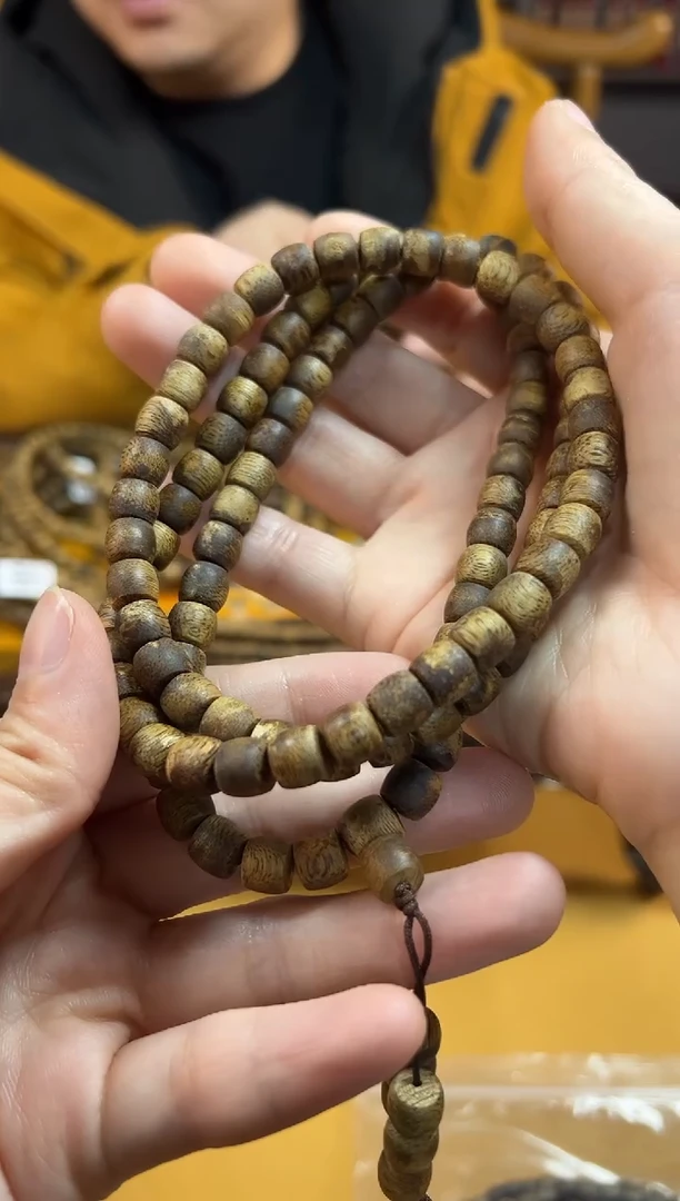 【闪购商品】沉香手串老料绿棋桶珠多圈长串
