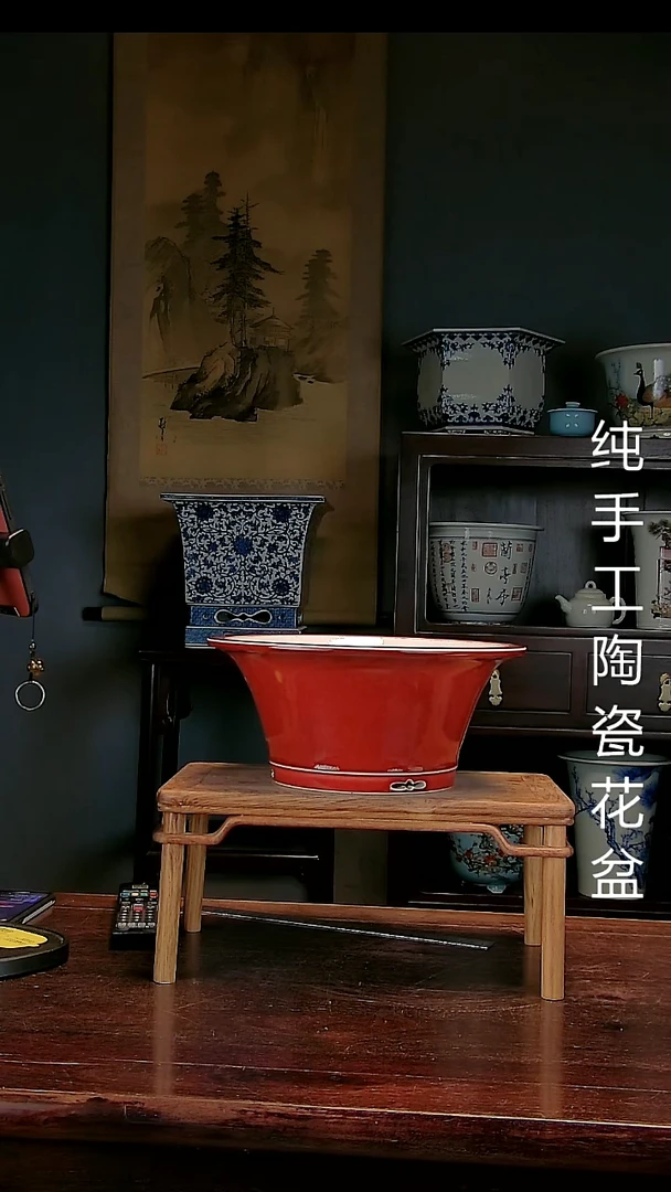 景德镇手工陶瓷花盆