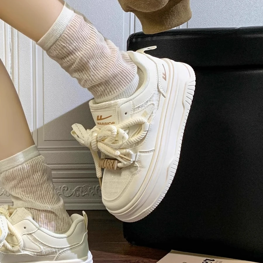 回力女鞋子女2025配裙子春季新款爆款原创运动小白鞋厚底板鞋复古