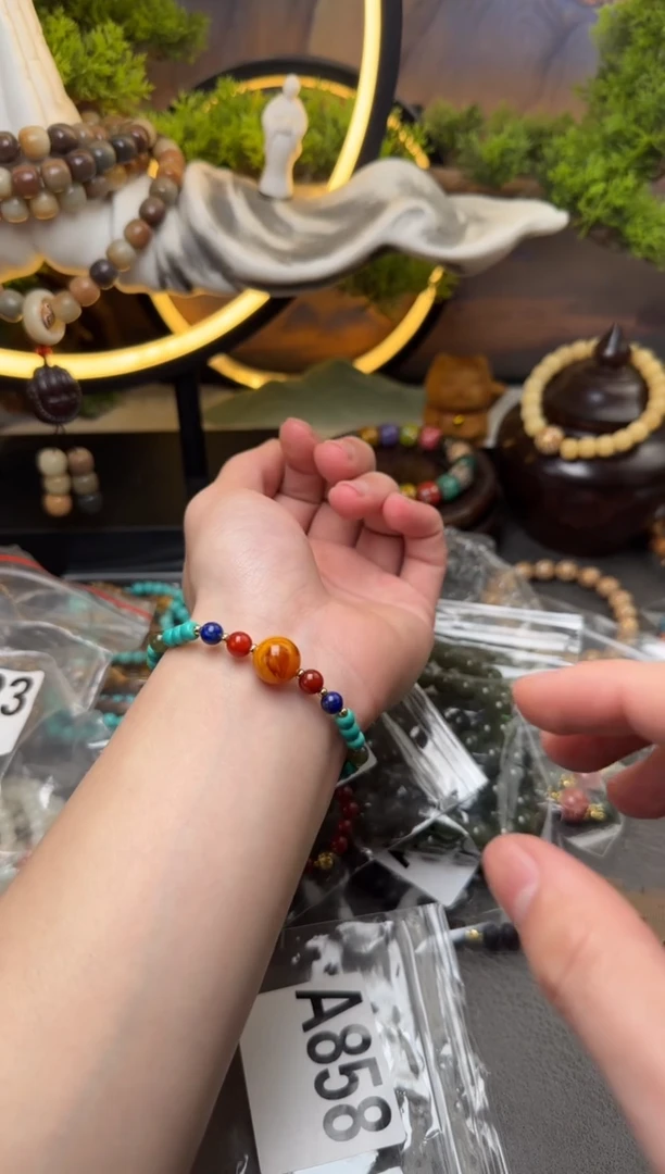 【闪购商品】菱锰矿手绳未镶嵌A858 蒙松单圈配饰