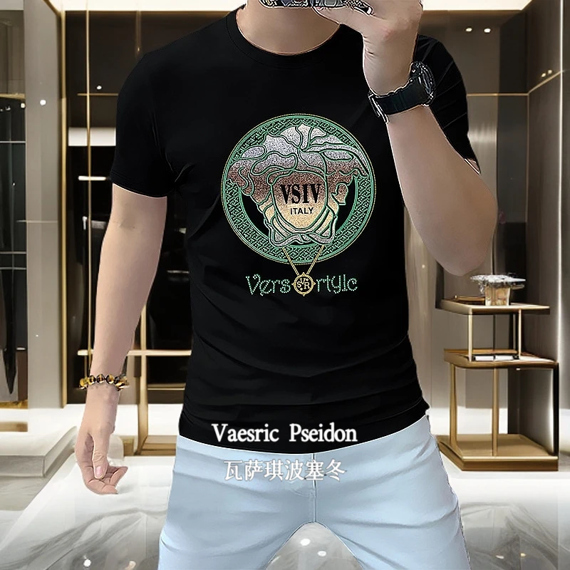 Vaesric Poseidon/瓦萨琪波塞冬欧洲站夏季潮流修身男士t恤丝光棉