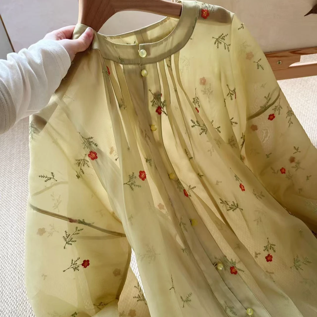 【店庆专属】超绝森系小花明制圆领花苞袖连衣裙套装~现货链接