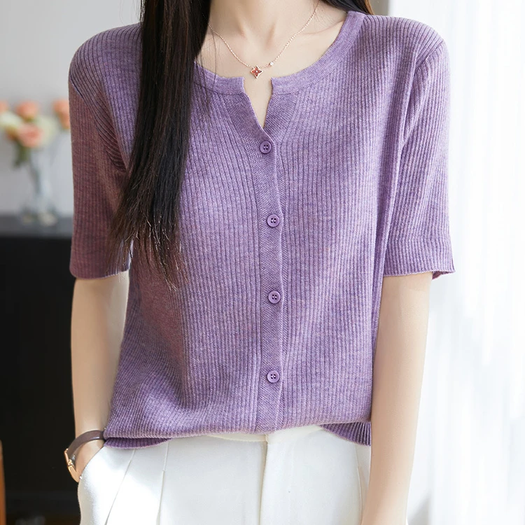 春秋夏款条纹针织衫T桖时尚圆领法式宽松显瘦上衣