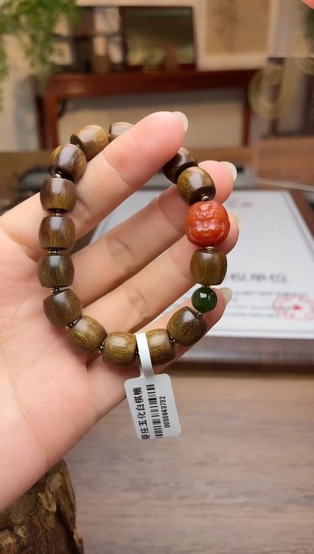 沉香手串越南芽庄玉化白奇楠10桶珠沉水＋扎基设计