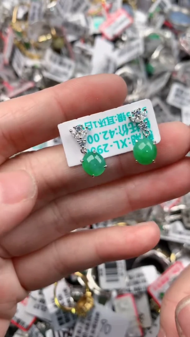 银S925镶嵌戒指翡翠14       8