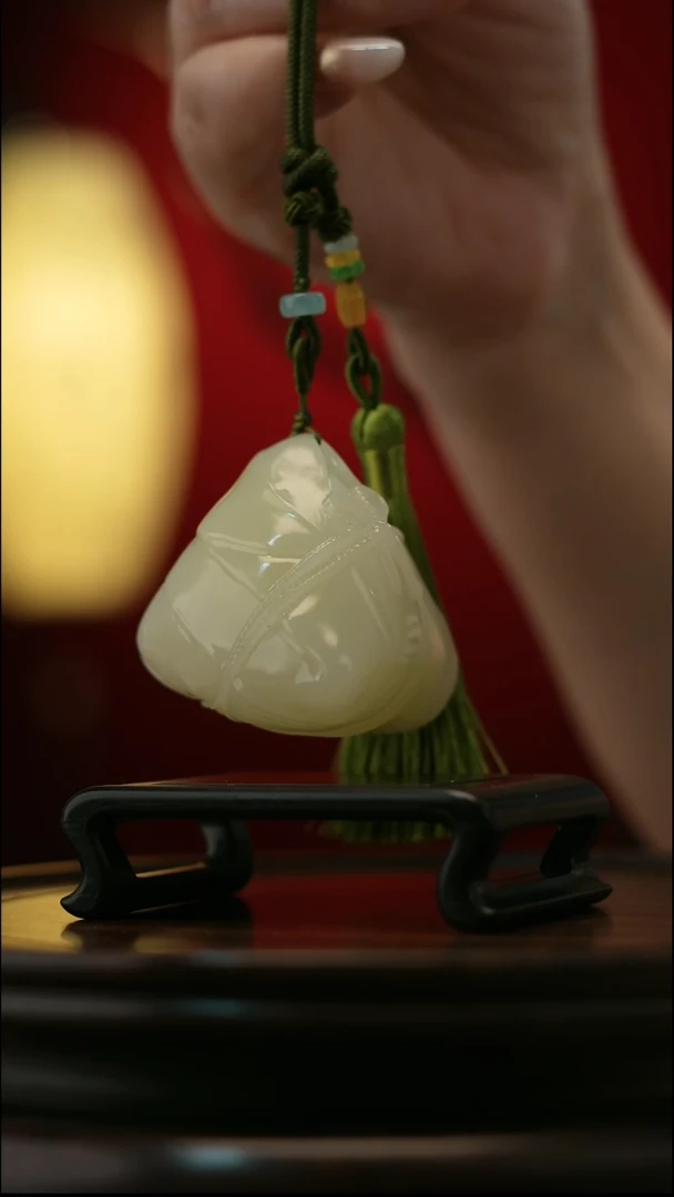 玉【一举高粽】天然玉石手把件