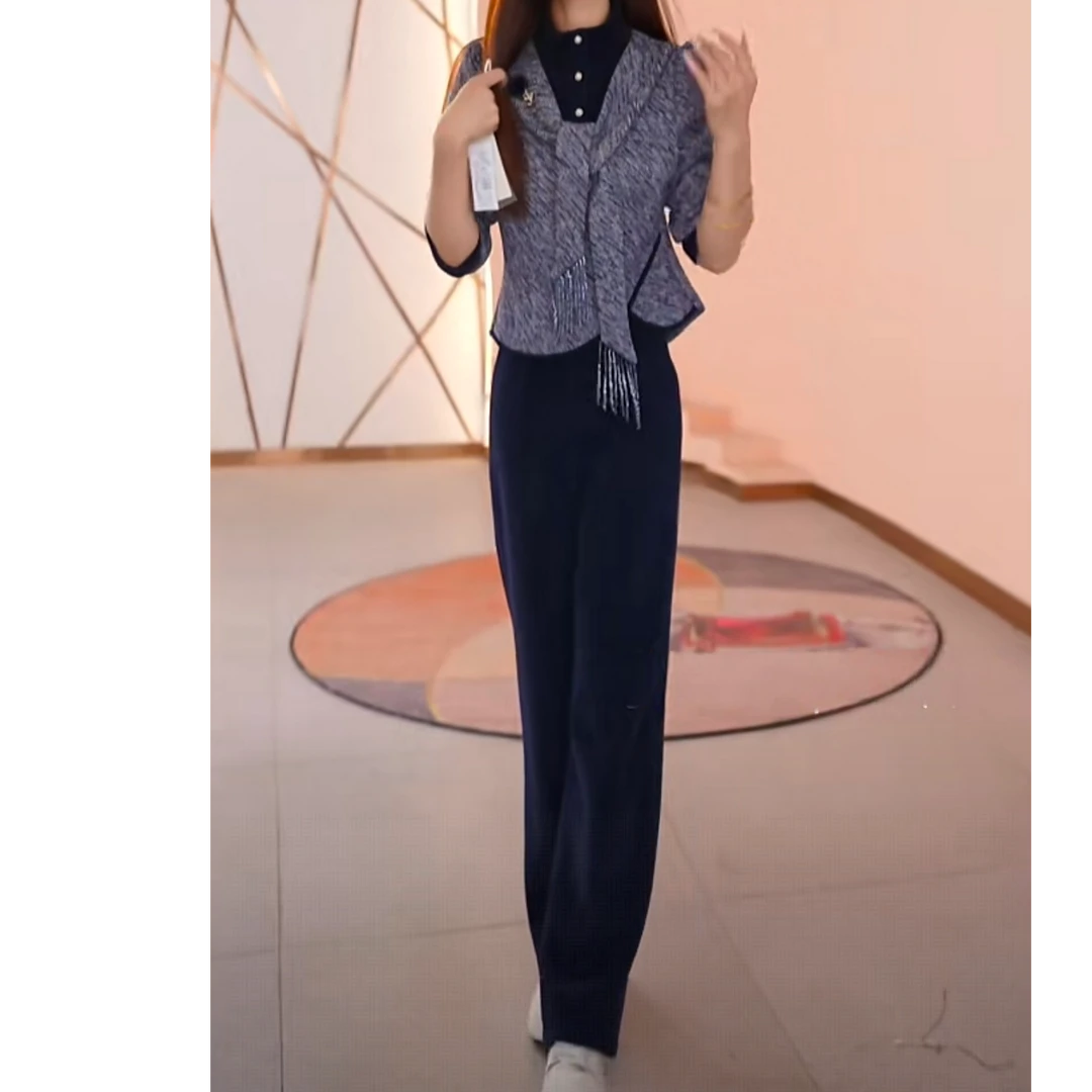 美曦女装【两件套】秋季新款时尚洋气减龄休闲显瘦气质修身百搭套裤