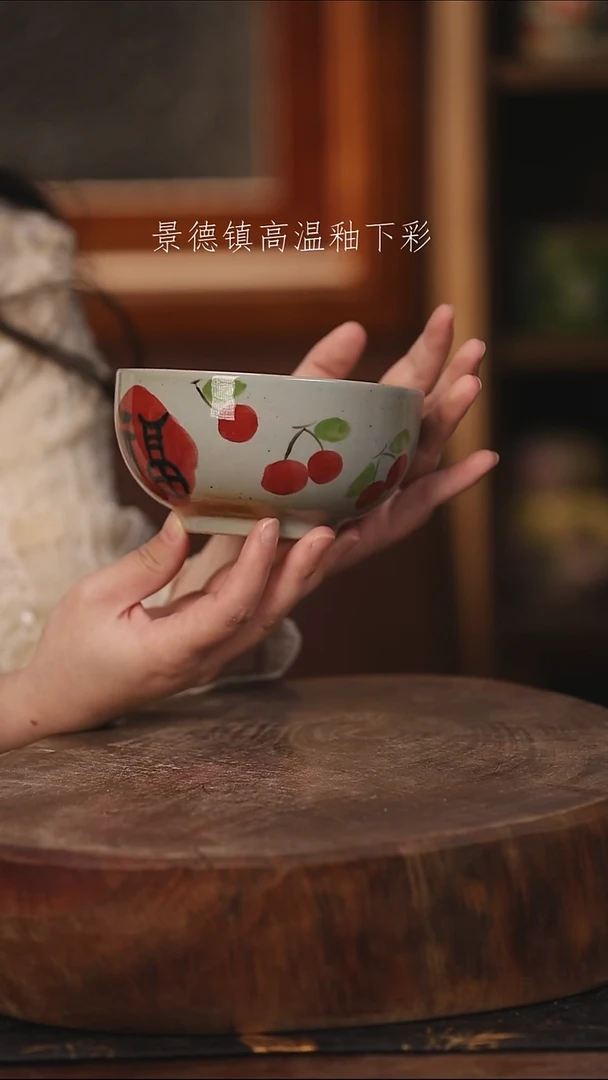 陶瓷景德镇高温釉下手绘陶瓷@L500@