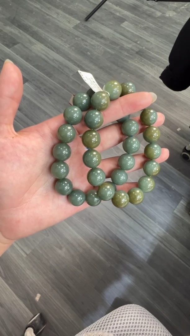 未镶嵌手镯和田玉且末蓝卡14手串多样性拍一发一