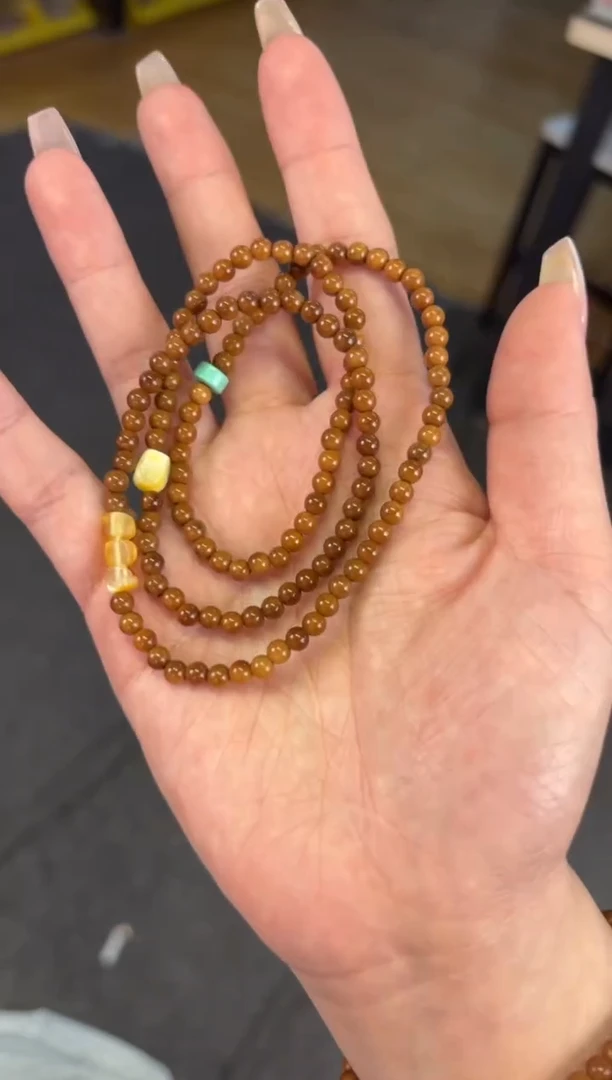 【闪购商品】蜜蜡手链未镶嵌 4mm库克蜜蜡设计款三圈