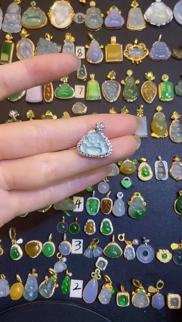 吊坠(不含链)银S925镶嵌翡翠1