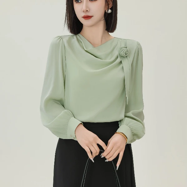 【桑蚕丝】19姆米弹力双乔真丝显瘦女士轻奢连衣裙 A2513