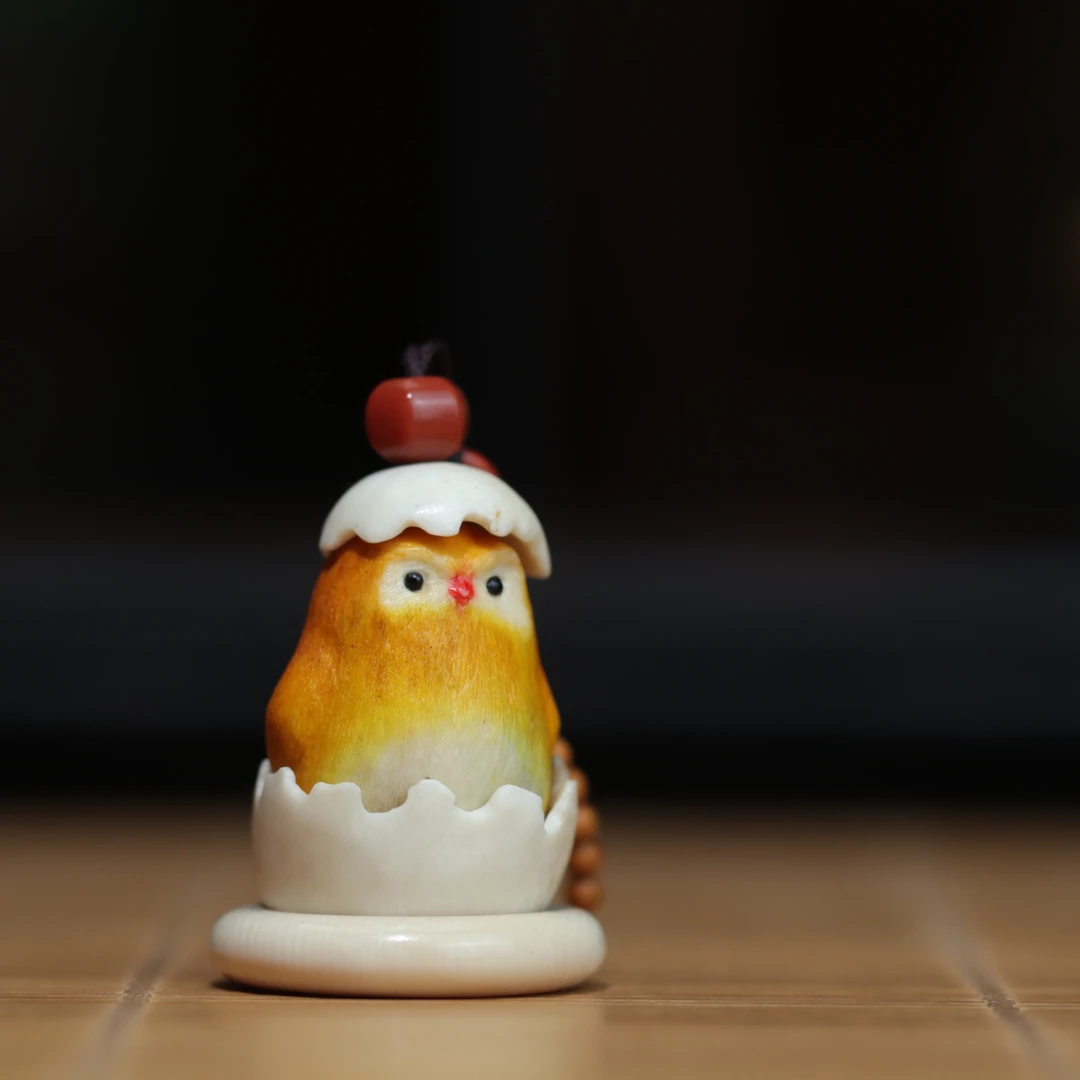 小蛋仔 分体根付 鹿角雕刻 方颜作品 纯手工 配饰挂件