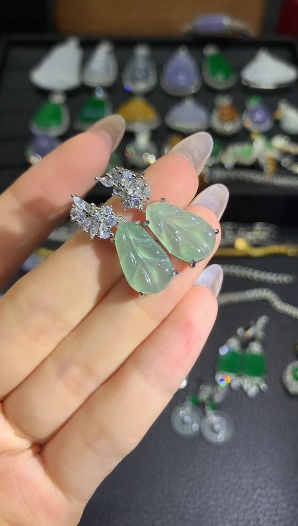 未镶嵌翡翠耳饰3多样性随机发货1件