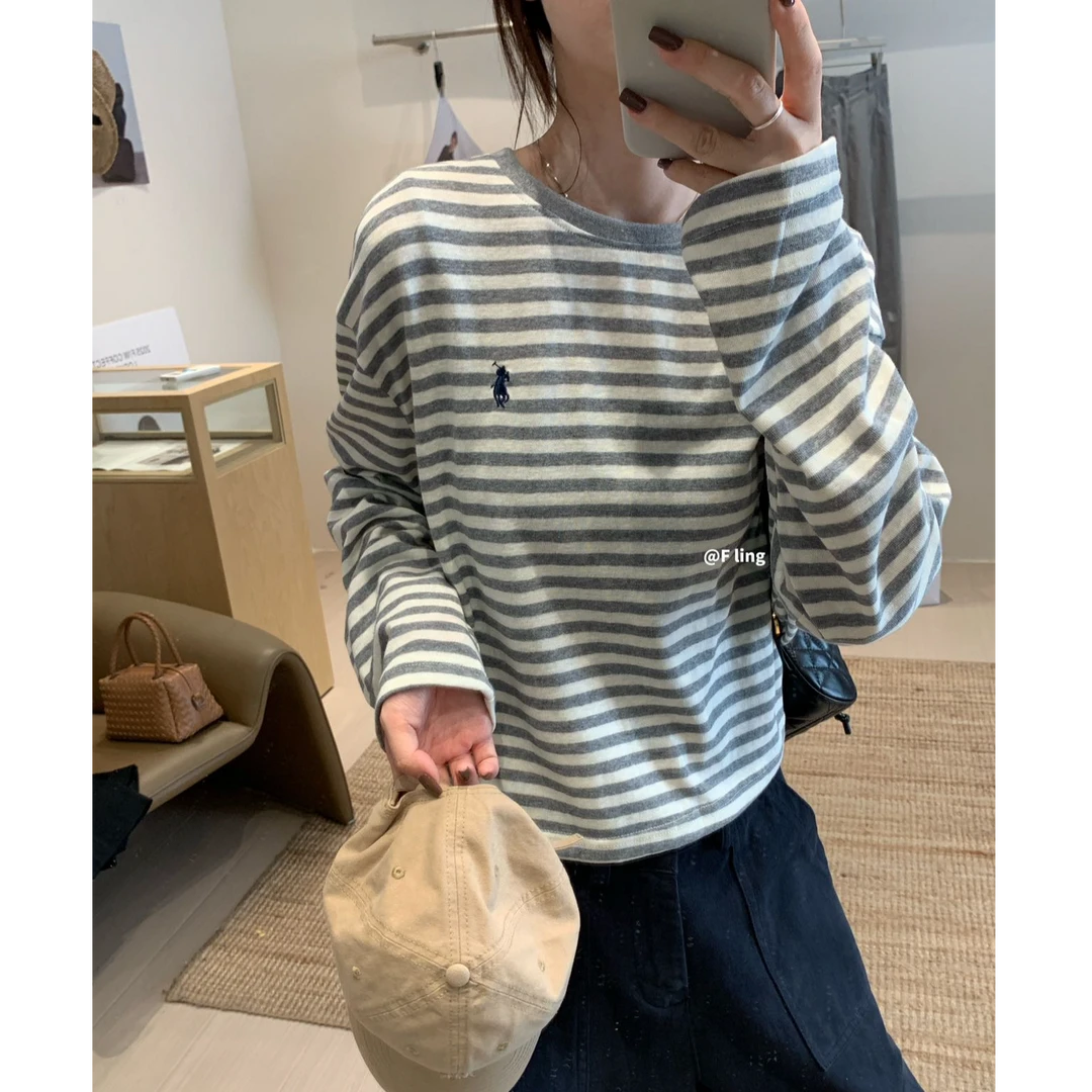 【芳龄F.LING】情绪补给 经典条纹T恤简约休闲女款FL0860