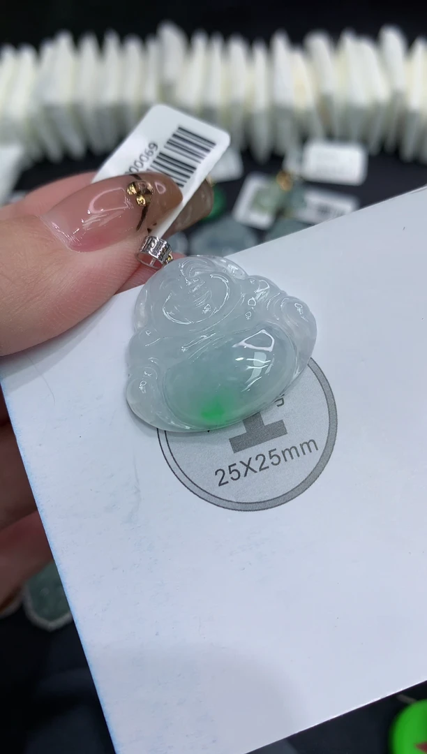 吊坠(不含链)18K金镶嵌翡翠111