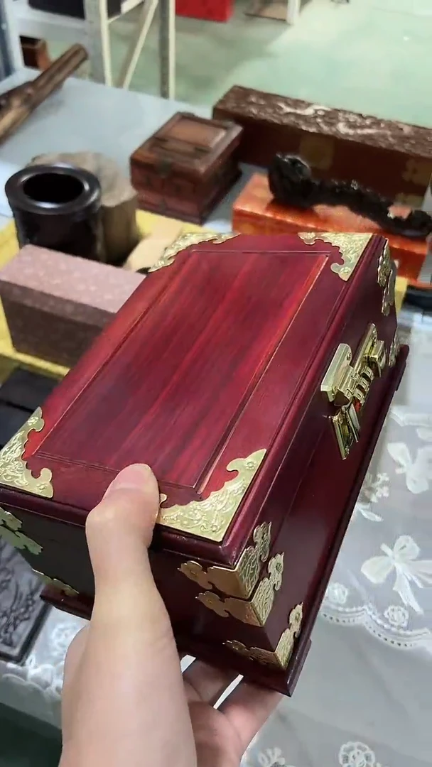 木 大号密码款带铜首饰盒
