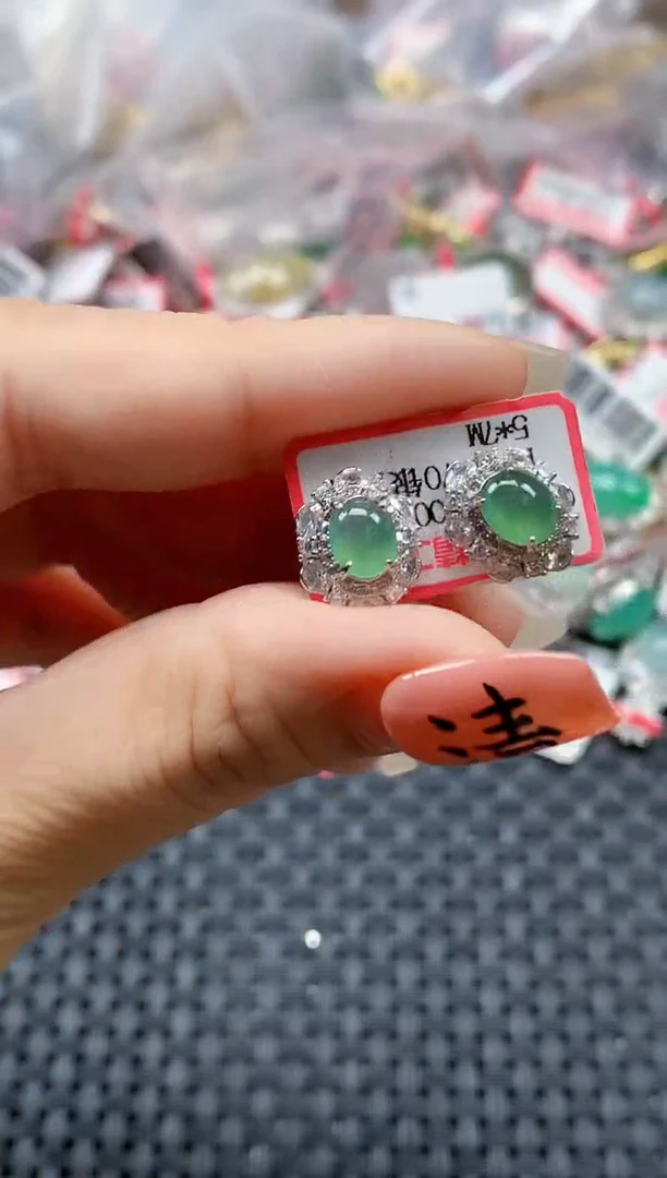 银S925镶嵌戒指翡翠天然A货缅甸翡翠