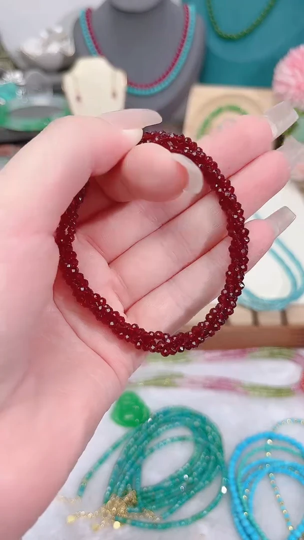 手链合金尖晶石深红麻花19.9