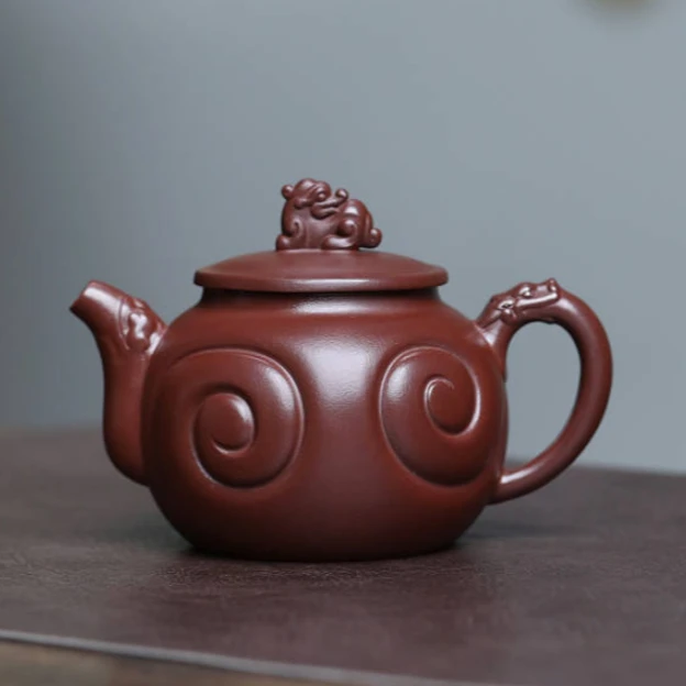 当代 宜兴正壶原矿紫泥如意狮球家用功夫高档泡茶壶茶具礼品