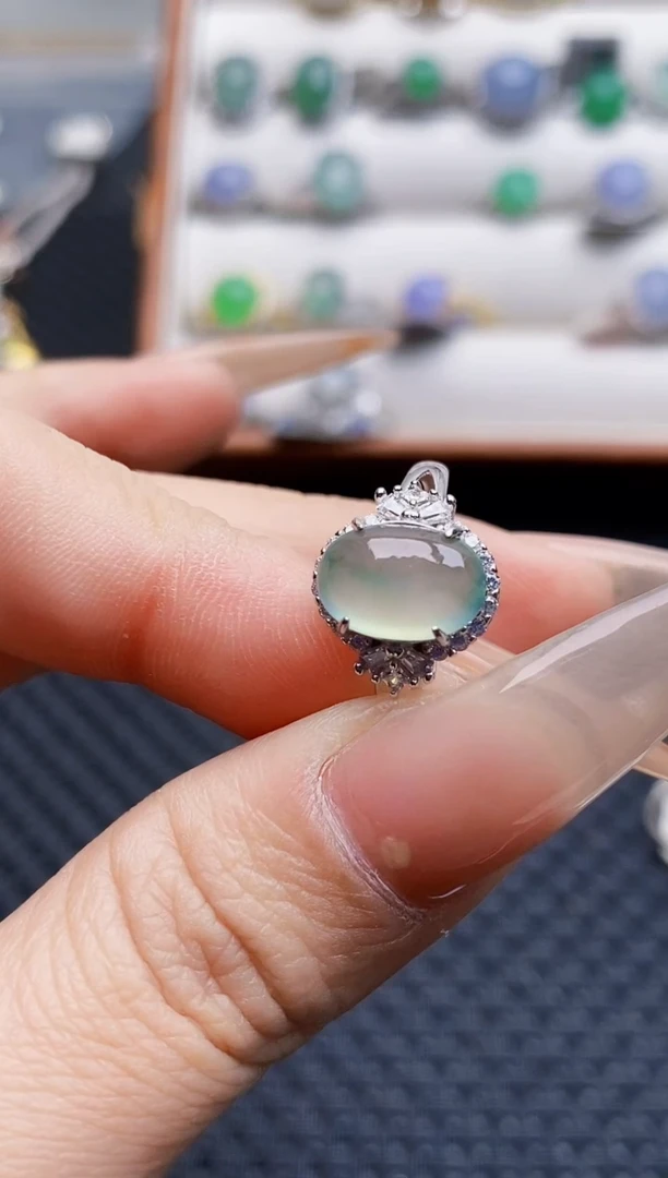 银S925镶嵌戒指翡翠1280