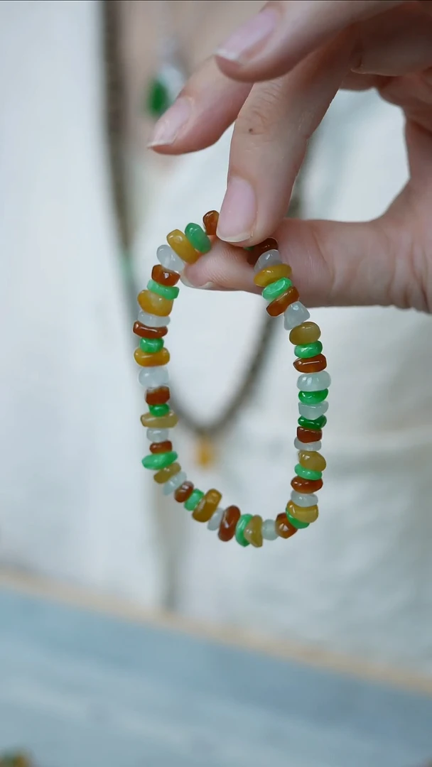 未镶嵌手串翡翠36-7.3mm珠串/姿/3