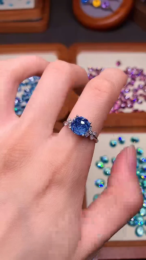 托帕石戒指银S925镶嵌.........