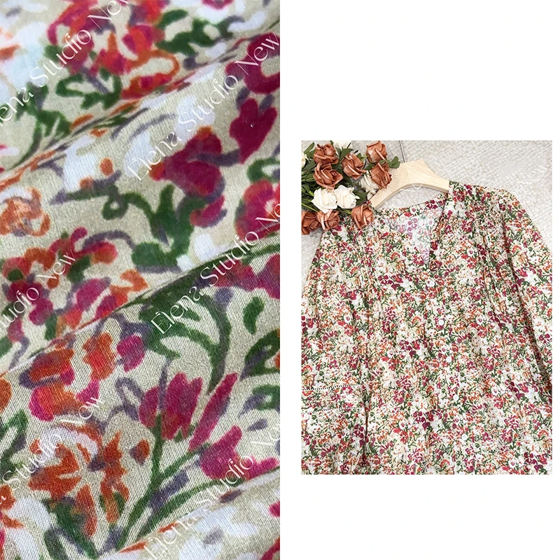 大甜甜【漫山花】设计感精致碎花小众百搭长袖显白气质T恤