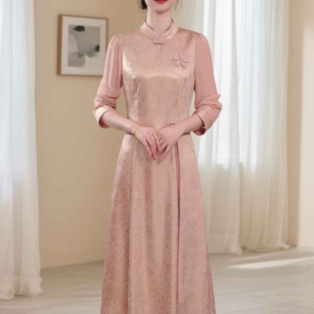 [197]秋季气质修身百搭显瘦洋气减龄新中式连衣裙