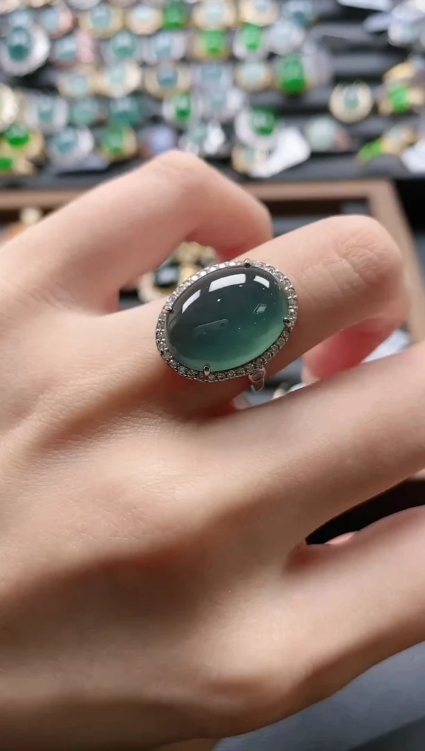 【闪购商品】翡翠戒指银S925镶嵌5151151